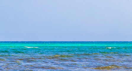 Tropical mexican beach cenote Punta Esmeralda Playa del Carmen Mexico.