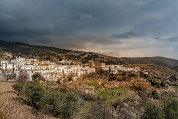 Fototapeta na wymiar Juviles, a small village in the Alpujarra of Granada, is famous for its cured hams