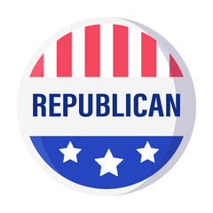 Republican round emblems, tags or badges depicting the United States flag.