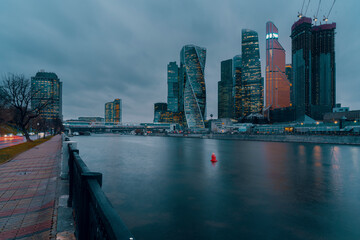 Moscow, RUSSIA - November 11, 2021: Moscow International Business Center (Moscow City). High quality photo