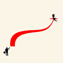 search for a way to solve a problem, help, minimalist style business concept, symbol of opportunity, leadership. Vector