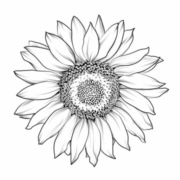 Sunflower isolated on white. Vector illustration