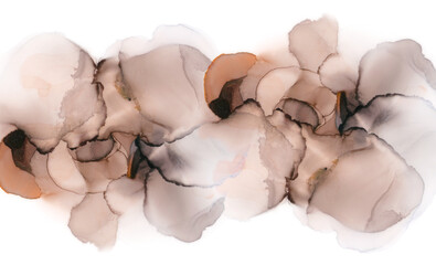 Abstract bubble blot watercolor blue color paintting background. Marble alcohol ink.