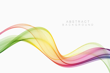 Abstract motion of smooth colored vector wave. Curved lines of the rainbow.
