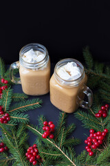 marshmellou hot cocoa trees in the background