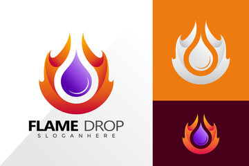 Flame drop wave logo design inspiration. Abstract emblem, designs concept, logos, logotype element for template