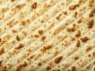 Close-up. Matzakh is a traditional Jewish bread. Texture. Jewish Passover, kosher food, festive Jewish food, religion, Judaism, traditions, rituals, synagogue, Torah.