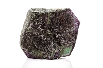 macro mineral fluorite stone on white background