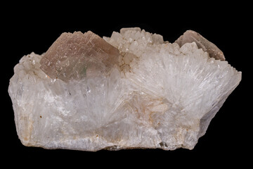 macro mineral fluorite stone on balck background