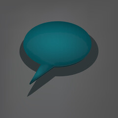 A 3d messenger icon, a speech bubble image.Vector illustration.