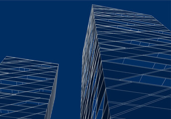 Modern architecture digital 3d illustration 