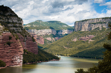 Beautiful nature at Sau Reservoir in Spain
