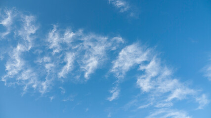 Naklejka na ściany i meble Cielo azul con ligeras nubes blancas