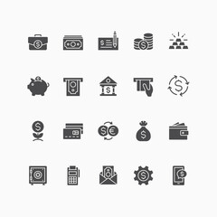Set of money and finance icons.