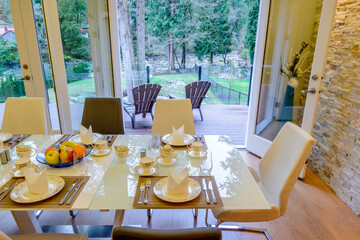 Modern dining room in luxury house.