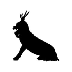 Silhouette mythical creature Kylin Qilin.