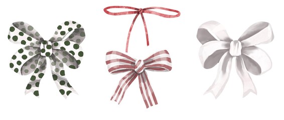 Watercolor Bow. Bow for the holidays isolated on a white background