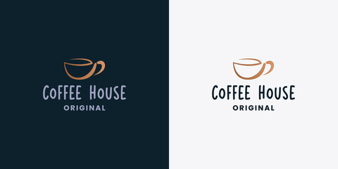 coffee house logo design retro ideas