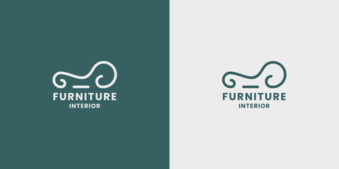 abstract furniture chair logo design inspiration