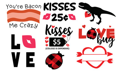 Valentines Bundle, Love Quotes, Valentine Crafters Graphic
