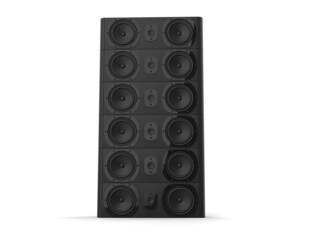 Center sound mid range loud speakers stacked on top of each other