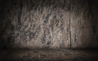 Old wooden background for montage or product presentation.