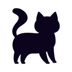 black silhouette of a cat vector