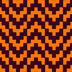 Seamless pattern. Chevrons background. Traditional architecture wallpaper. Ancient motif. Manji mosaic. Oriental ornament. Geometric digital paper. Ethnic textile print. Vector work