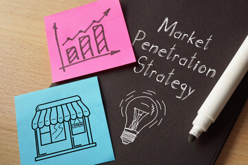 Market penetration strategy is shown on the business photo using the text