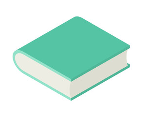 Book. Vector 3d book. Green isometric book isolated on white background. Vector 3d illustration.