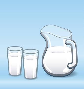 milk jug with 2 glasses