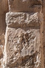 Cave of Hell ship carved in the wall in the Menorah Caves Compound at Bet She'arim in Kiryat Tivon, Israel
