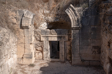  Mausoleum Cave in the Menorah Caves Compound at Bet She'arim in Kiryat Tivon, Israel
