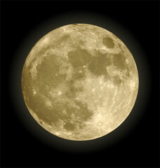 full moon realistic yellow