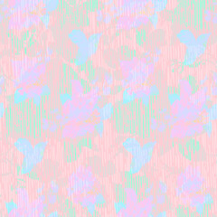 Modern abstract multicolored floral background. Silhouettes and garden flowers. Blurred summer botanical ornament for clothing, textiles and designs