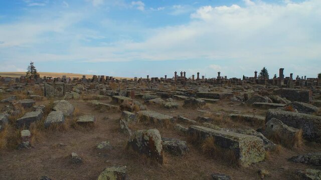 Khachkar Cemetery with Ancient Carved Stones in Noratus Armenia