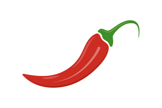 Red chilli pepper. Spicy food icon.