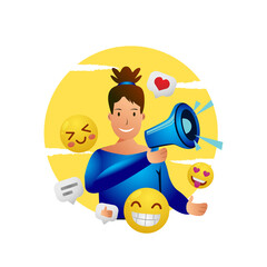 Naklejka premium Illustration girl take a megaphone design