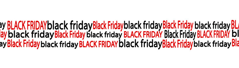 Fototapeta na wymiar Black Friday. Seamless pattern with the text Black Friday on a white background. Baner with text black friday. Vector illustration.