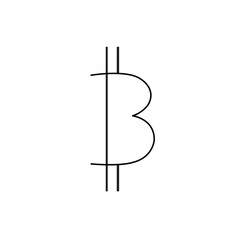 Bitcoin icon vector isolated on white background. Trendy bitcoin icon in flat style. Template for app, ui and logo. Icon bitcoin for your web site. Modern bitcoin icon, EPS 10