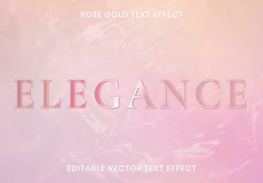 Rose Gold Text Effect Editable Layout