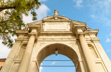 Fototapeta premium The first arc of the Rosary way of the Sacred Mount of Varese, Lombardy, Italy