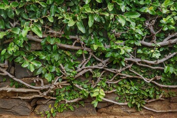 Wall covered with green