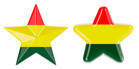 Stars with Bolivian flag, 3D rendering