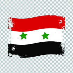 Syria Country Transparent Wavy Flag Grunge Brush png
