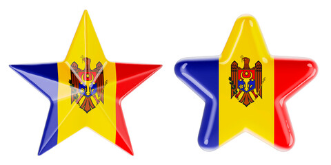 Stars with Moldovan flag, 3D rendering