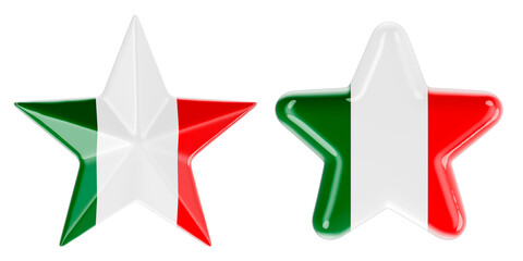 Stars with Italian flag, 3D rendering