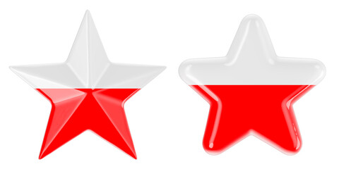 Stars with Polish flag, 3D rendering