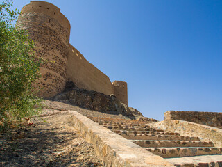 Middle East, Arabian Peninsula, Oman, Ad Dakhiliyah, Bahla Fort. The town of Bahla, in the...