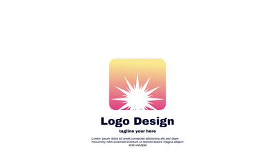 abstract sun logo gradient color icon negative